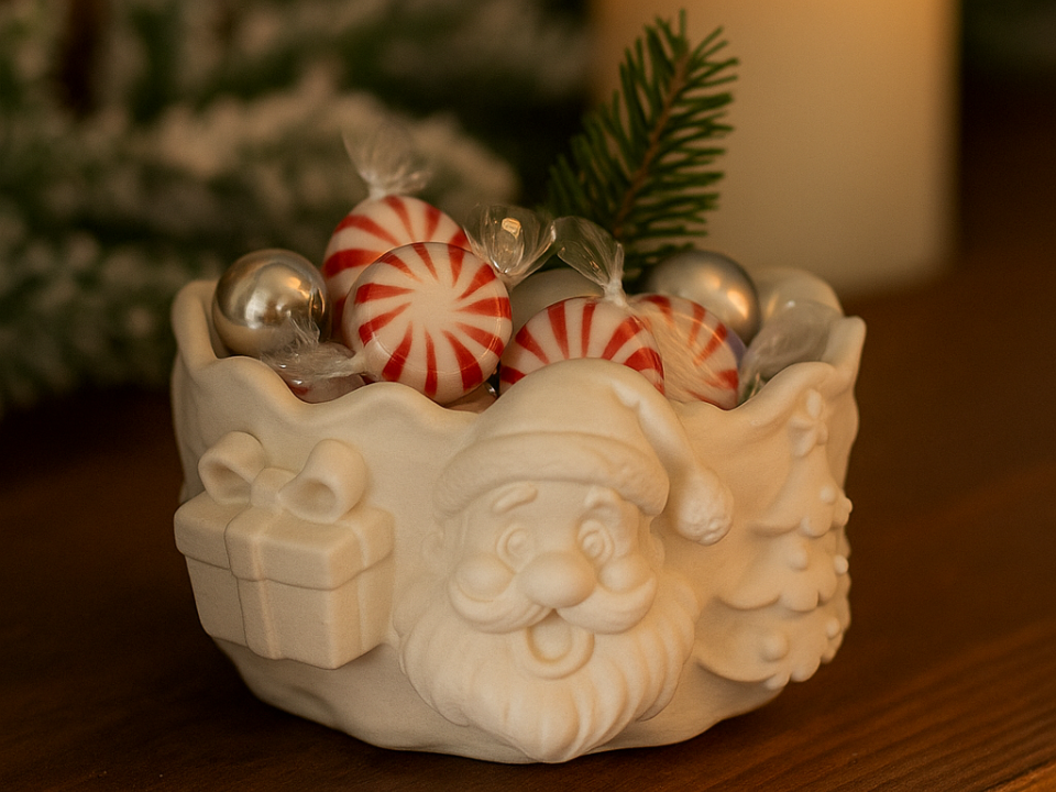 Festive Santa Candy Dish