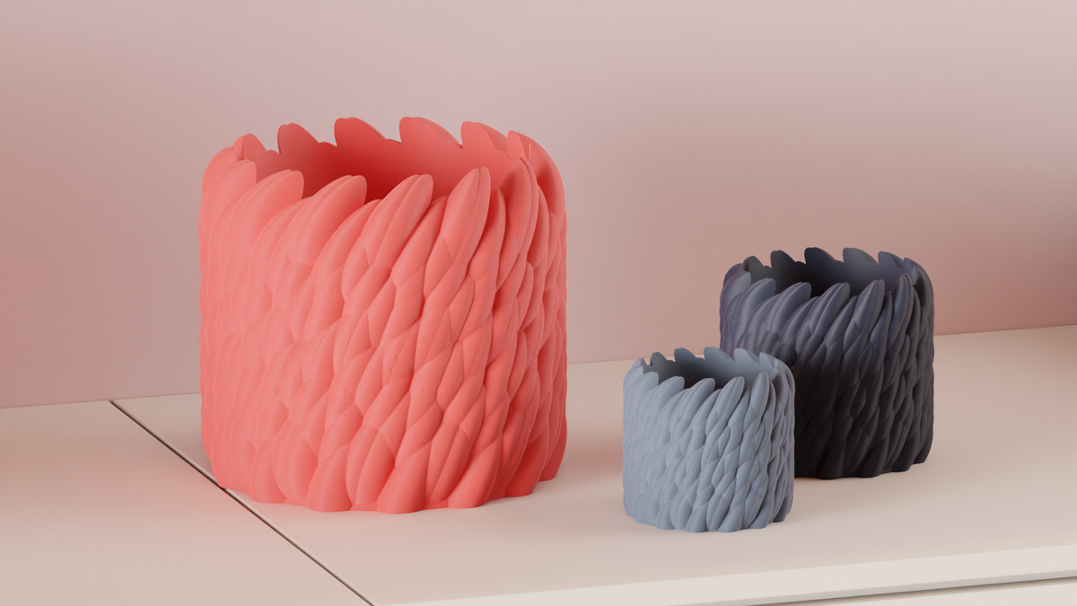 Attractive Plant Pot with 3d Texture