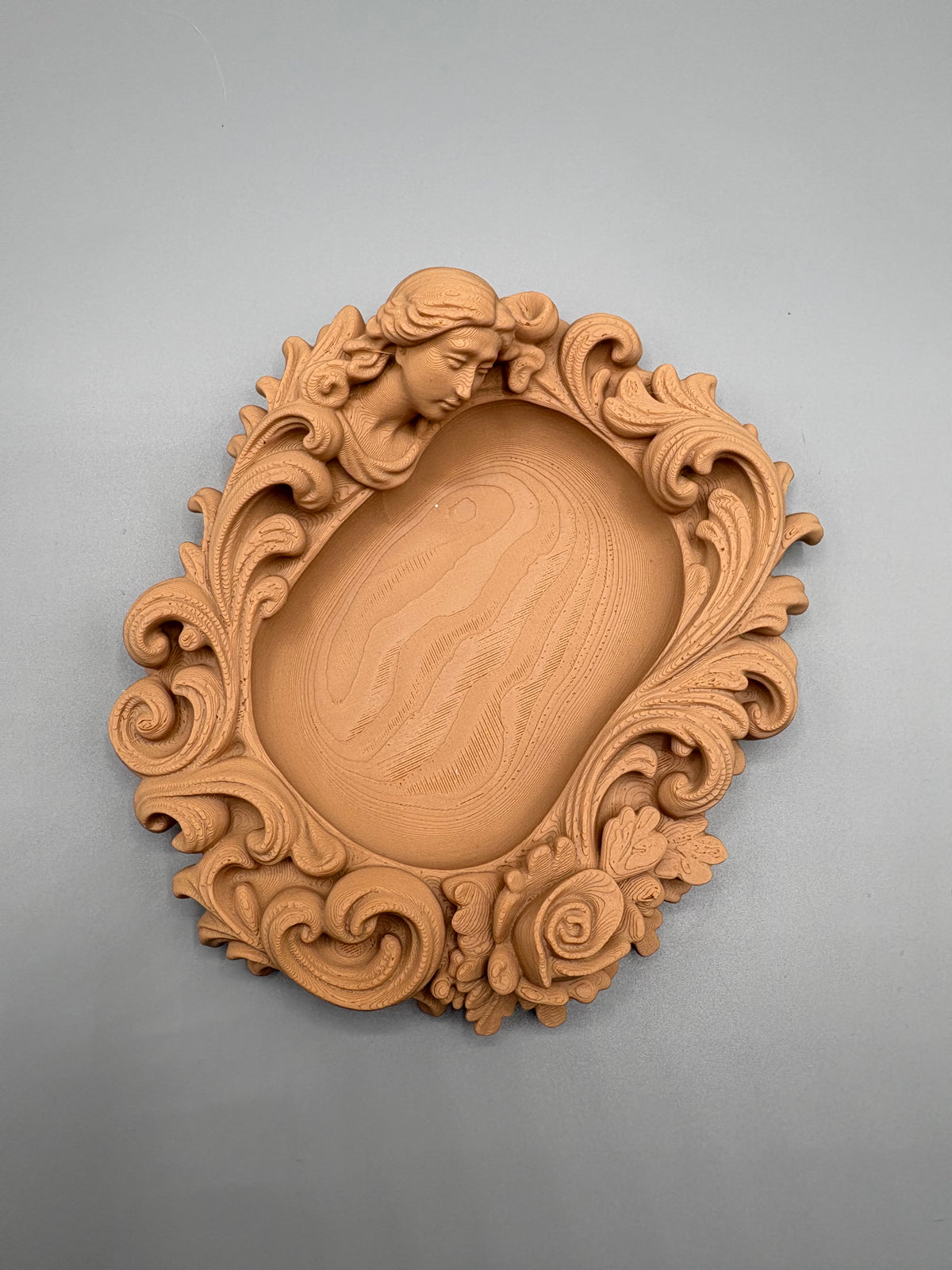 Baroque Ornate Woman & Rose Catchall Tray