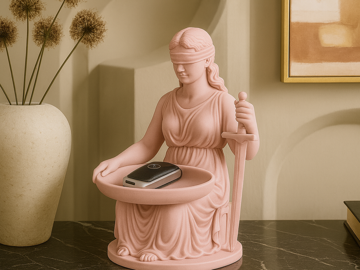 Blind Justice Key Holder Sculptural Catchall Tray