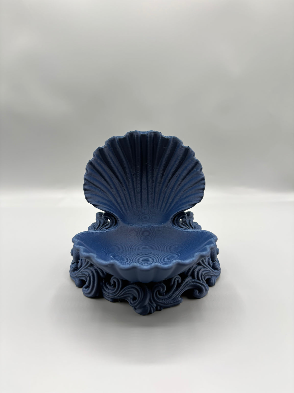 Coastal Seashell Jewelry Dish with Ornate Base