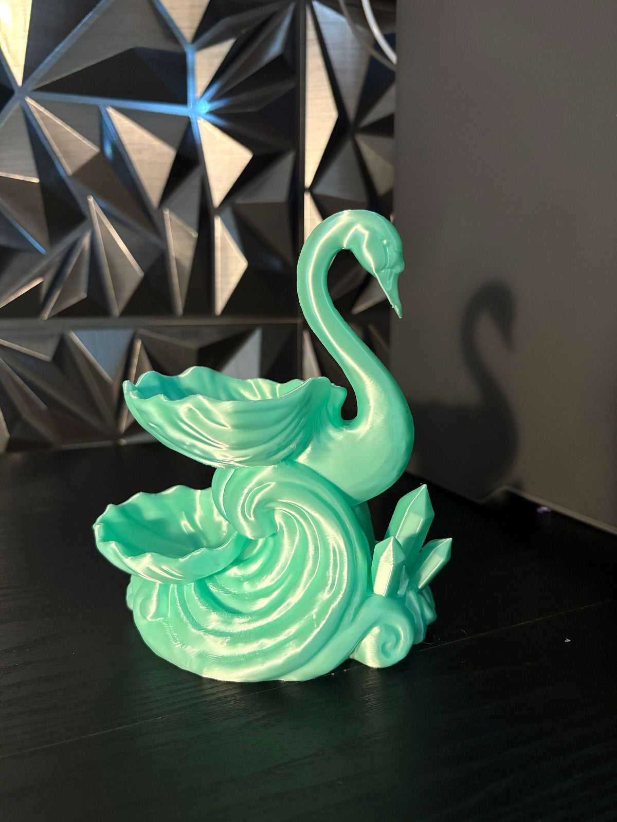 Coastal Swan Shell Tiered Jewelry Tray Organizer