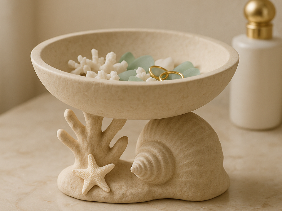 Coastal Vanity Bowl — Sculptural Decorative Bowl