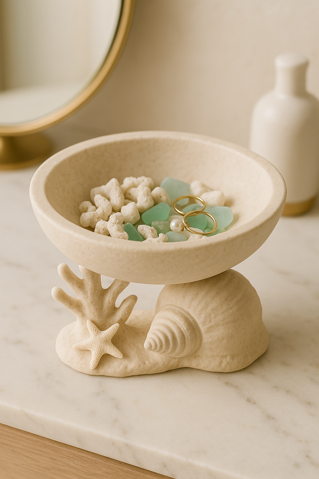 Coastal Vanity Bowl — Sculptural Decorative Bowl