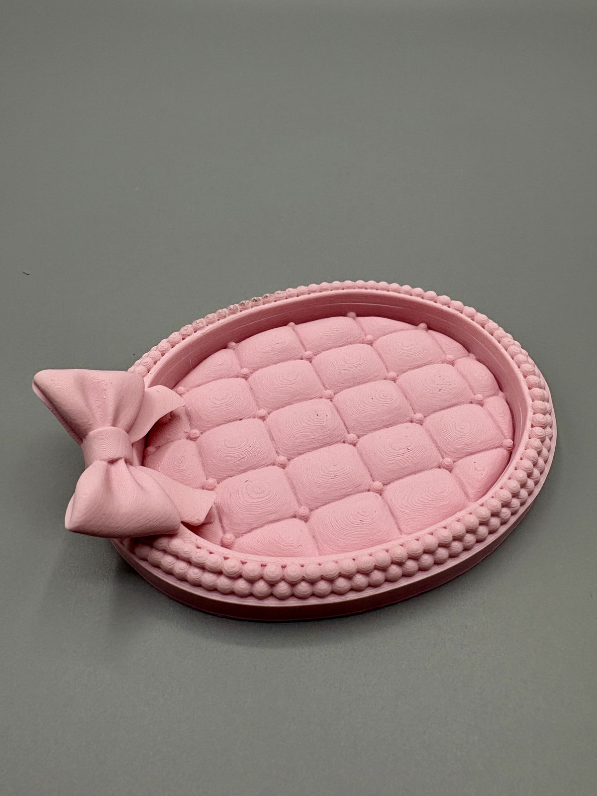 Coquette Bow Jewelry Tray Elegant Quilted Catchall