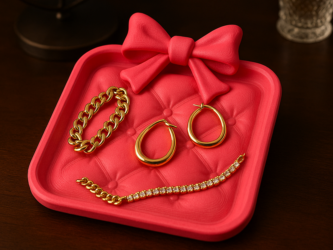 Coquette Bow Jewelry Tray Vanity Organizer