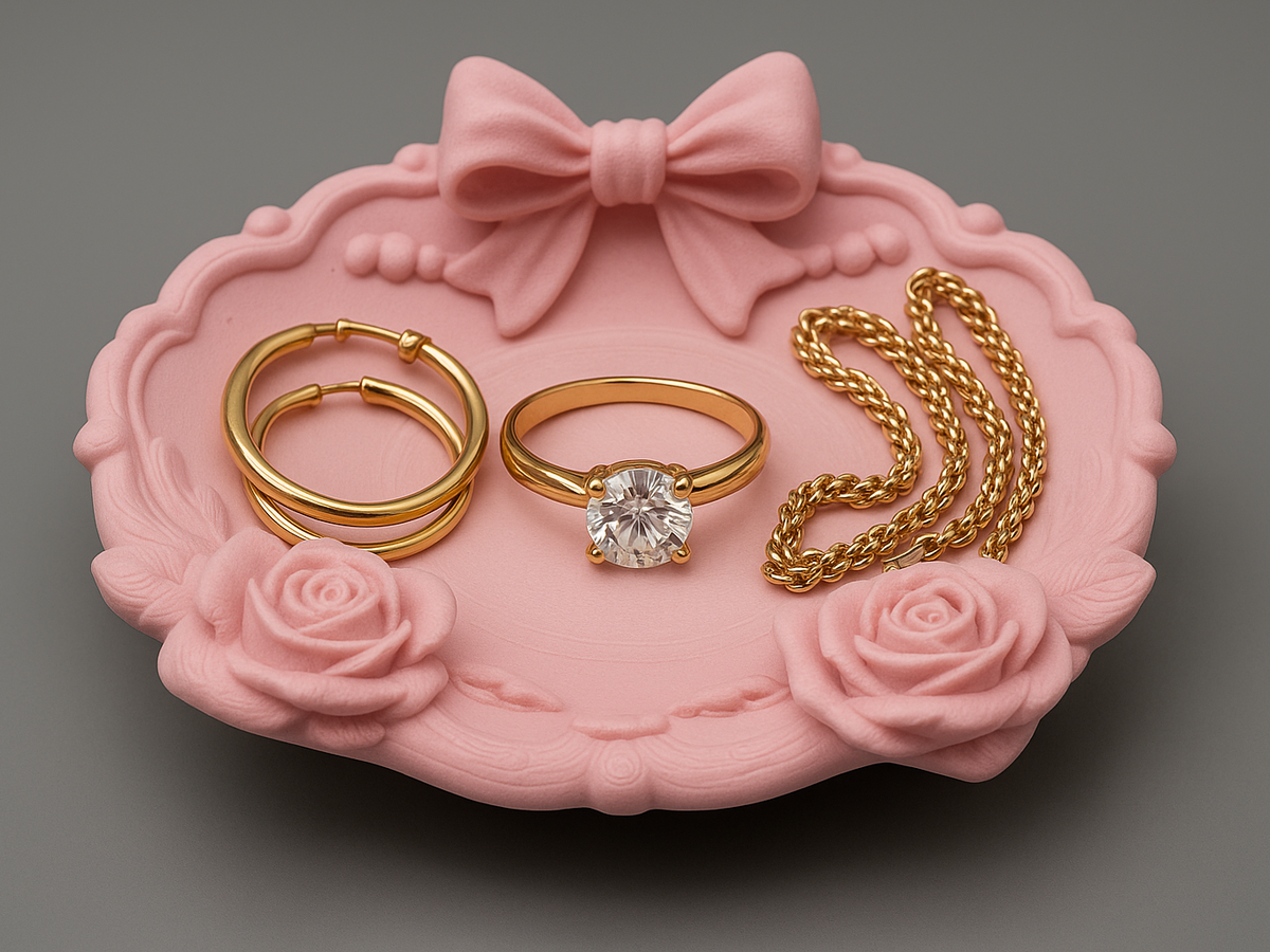 Coquette Bow & Rose Jewelry Dish