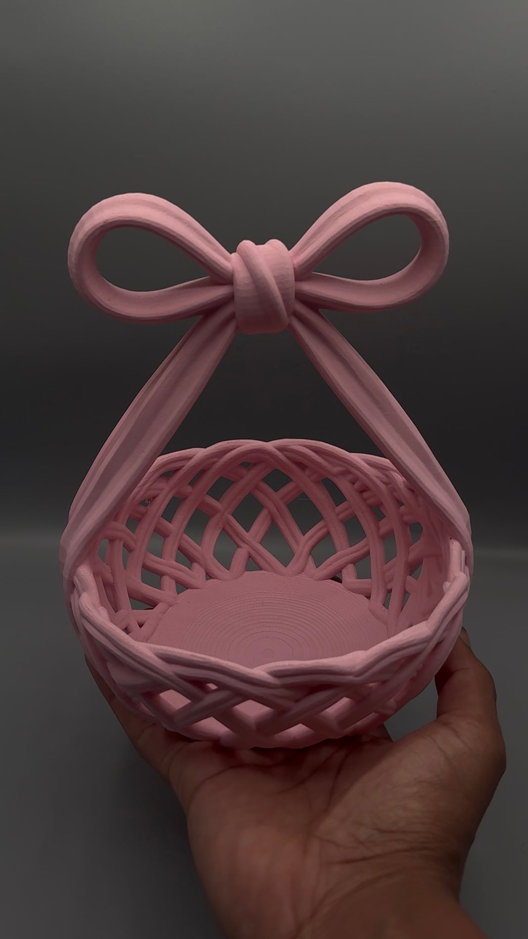 Coquette Woven Bow Basket Desk Organizer Gift Tray – Large size