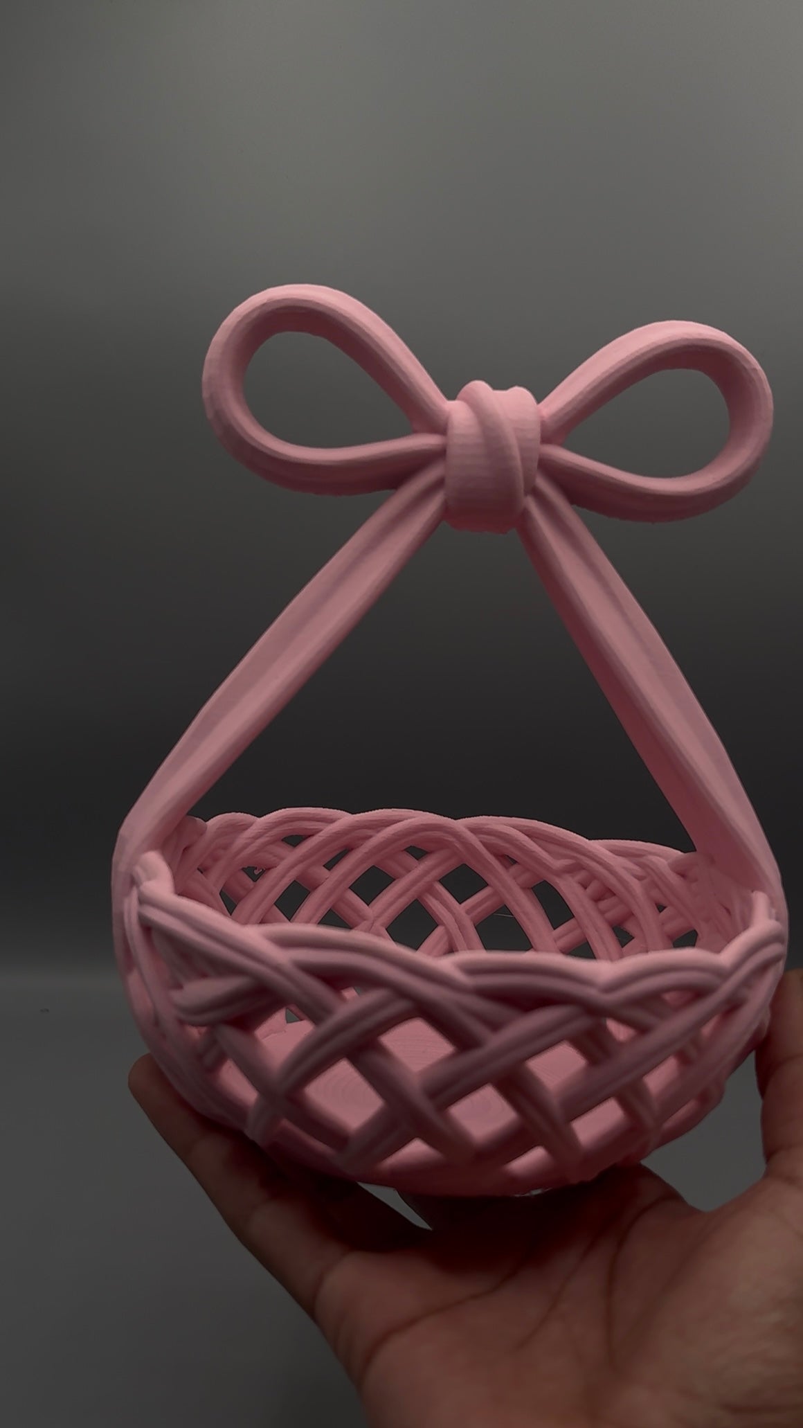 Coquette Woven Bow Basket Desk Organizer Gift Tray – Large size