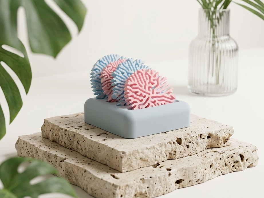 Coral Coasters and Stand