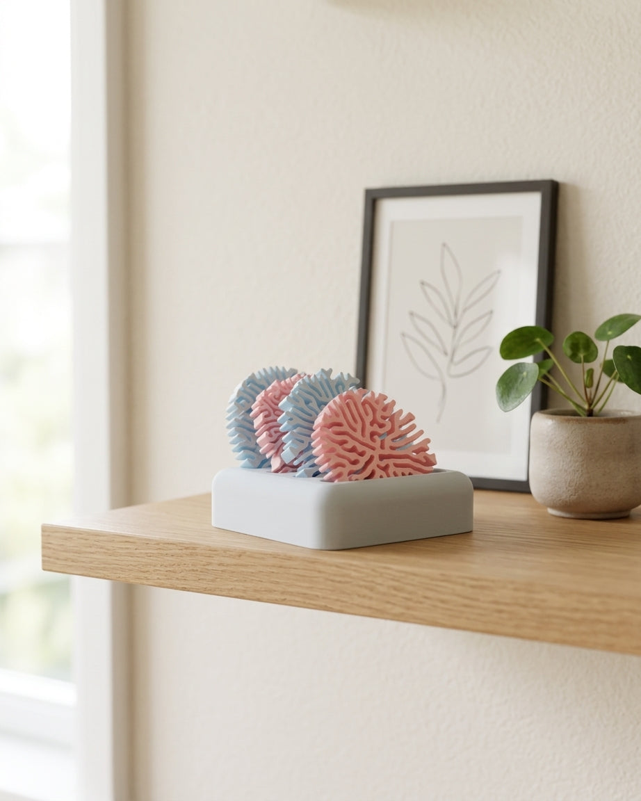 Coral Coasters and Stand