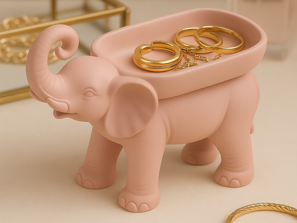 Cute Elephant Jewelry Tray Animal Holder