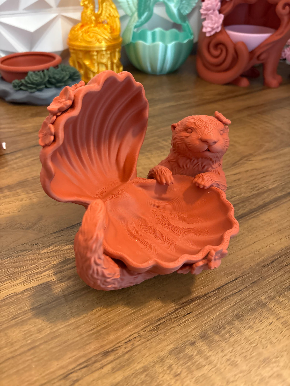 Cute Otter Seashell Jewelry Box & Trinket Dish