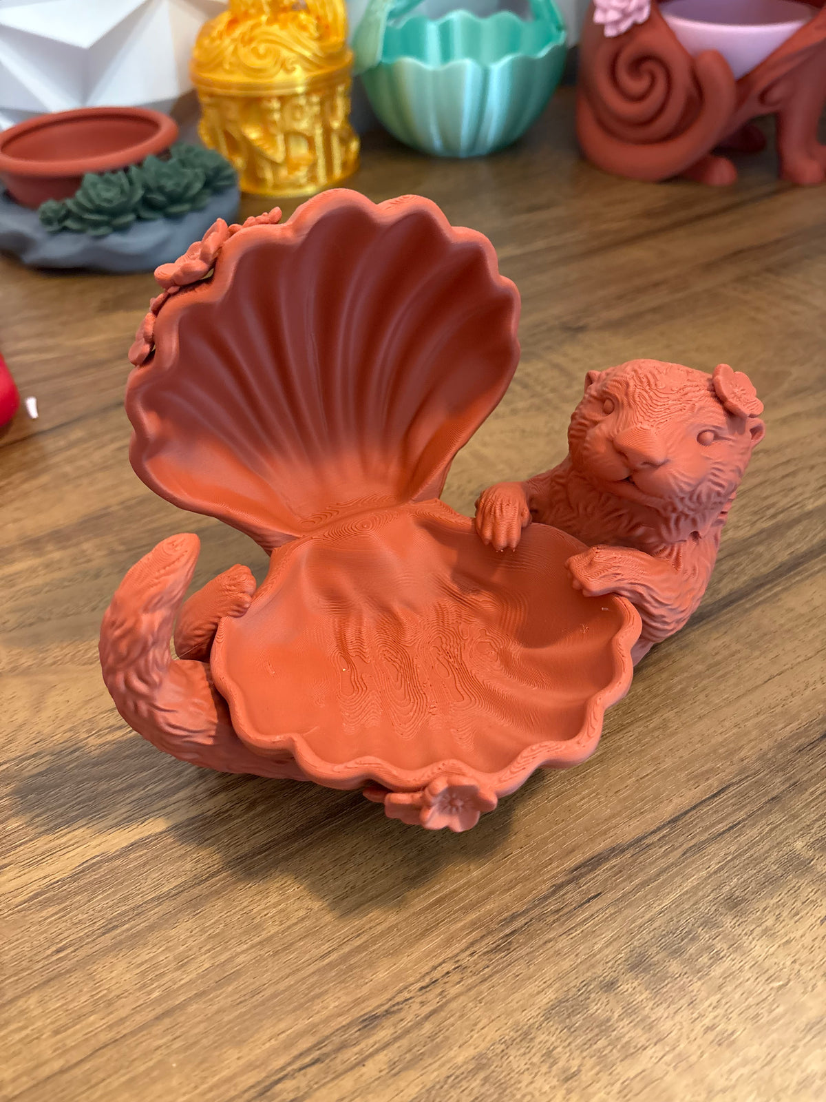 Cute Otter Seashell Jewelry Box & Trinket Dish