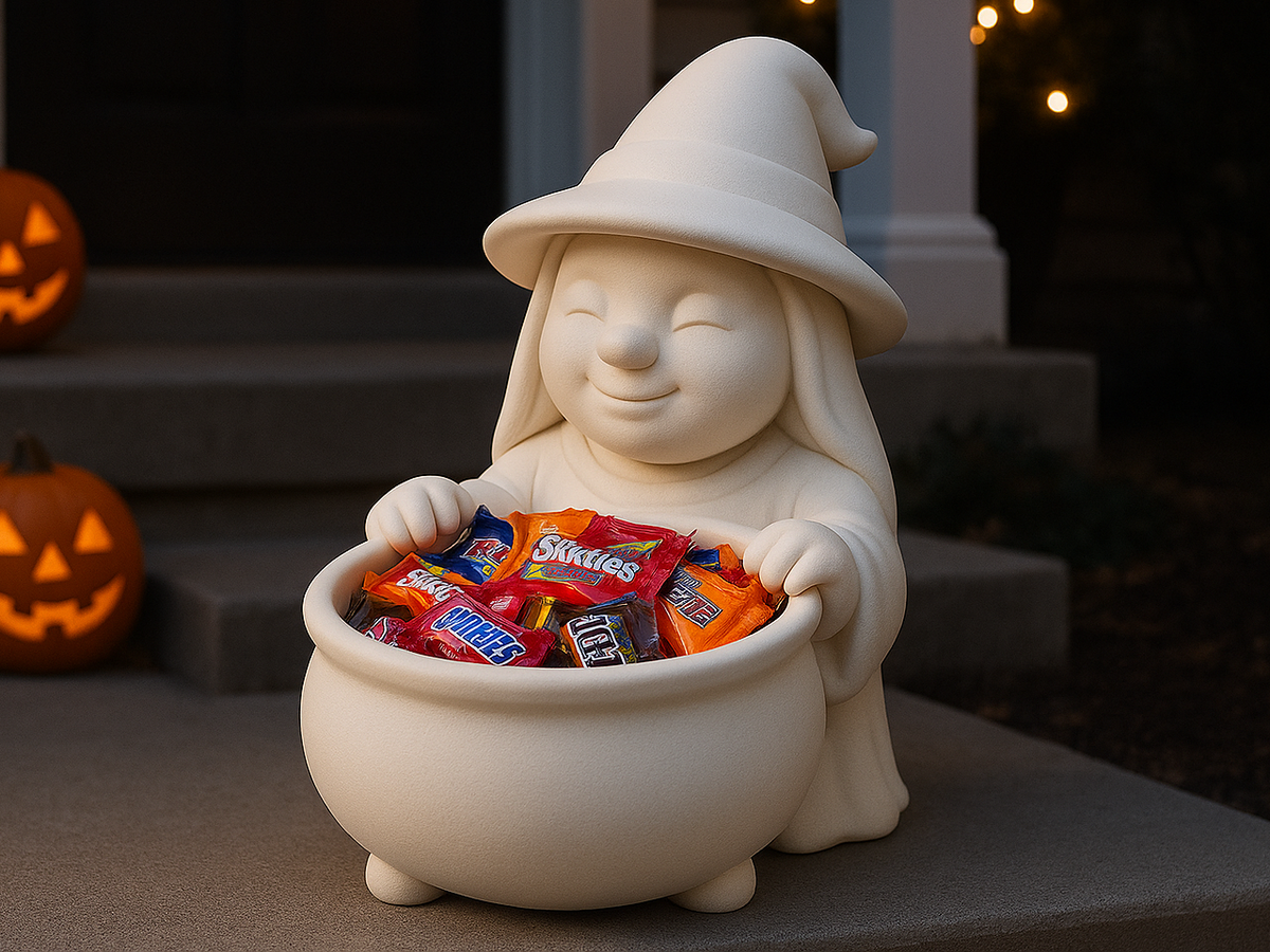 Cute Witch Candy Bowl Halloween Decor