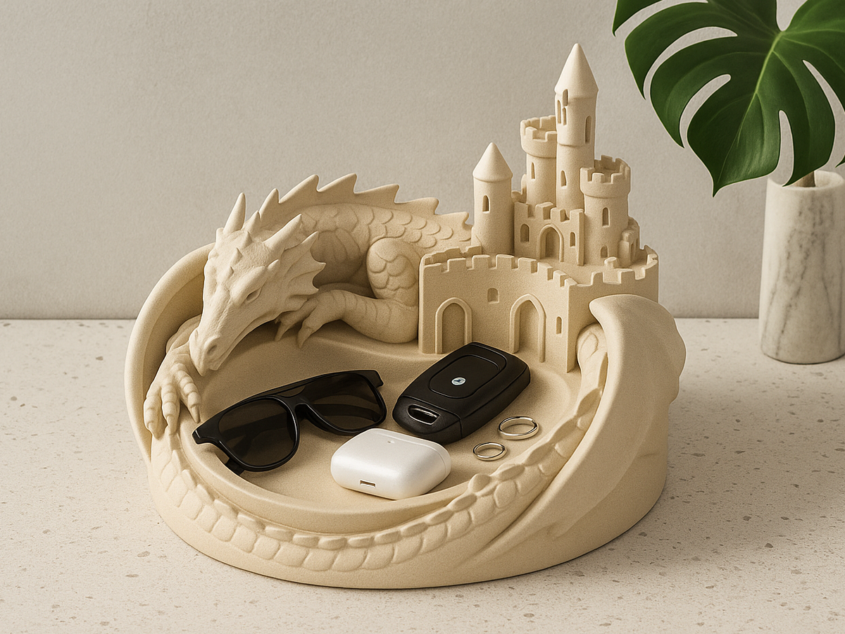 Dragon Guardian Castle Catchall Sculptural Fantasy