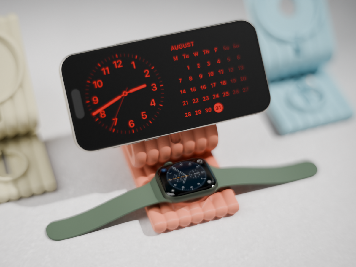 Dual Phone and Smartwatch MagSafe-Compatible Charger Stand