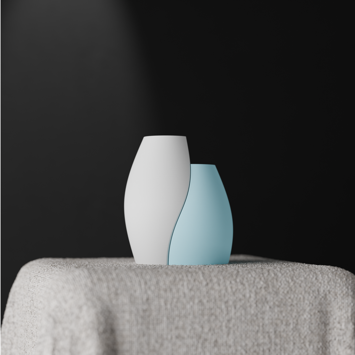 Dual Vase Set Sweeping Interlocking Vases
