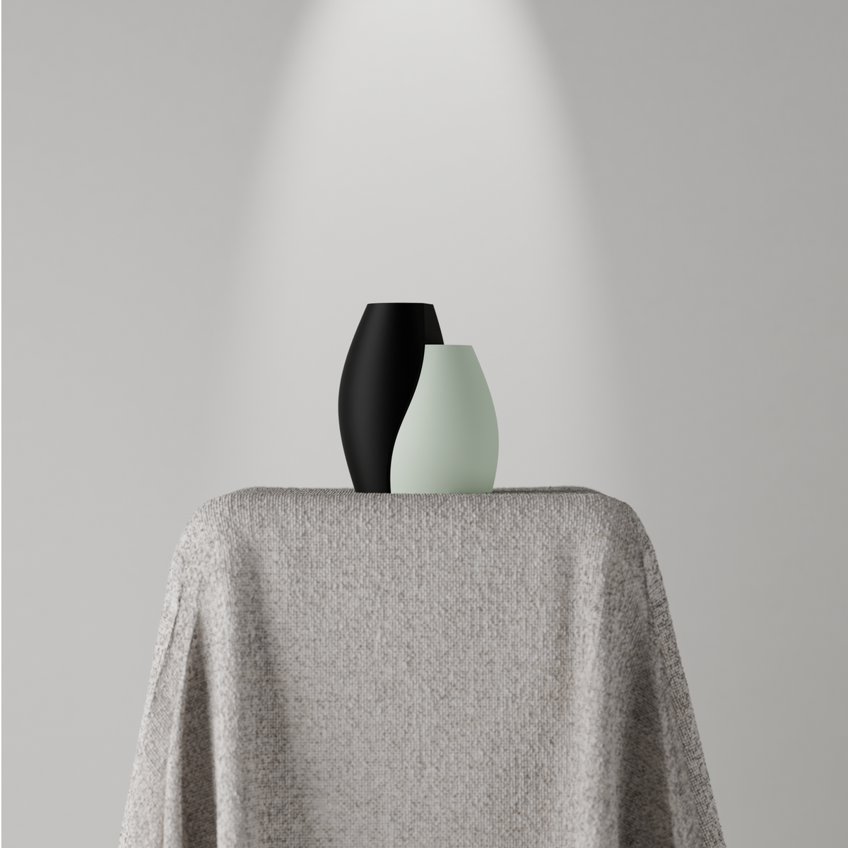 Dual Vase Set Sweeping Interlocking Vases