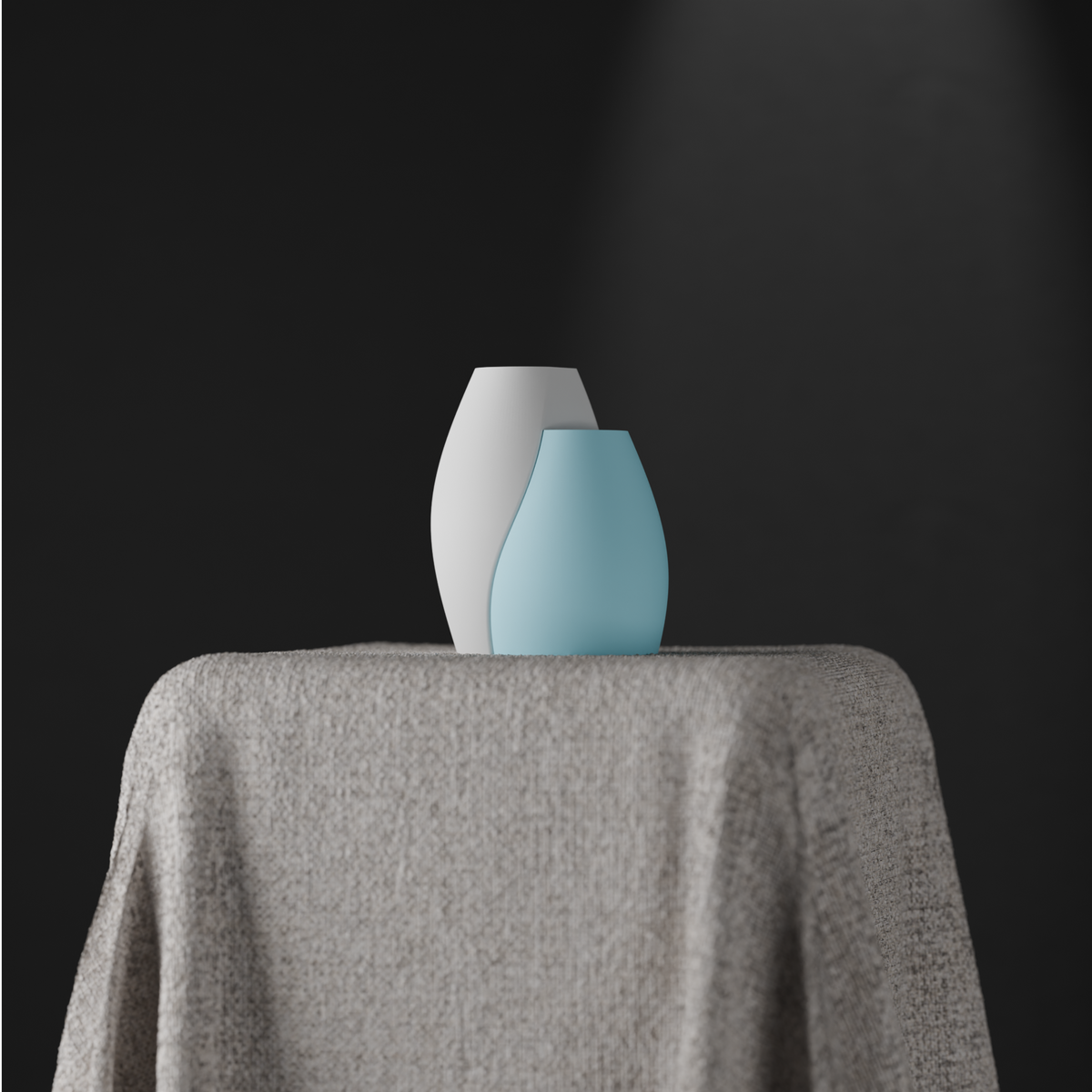 Dual Vase Set Sweeping Interlocking Vases