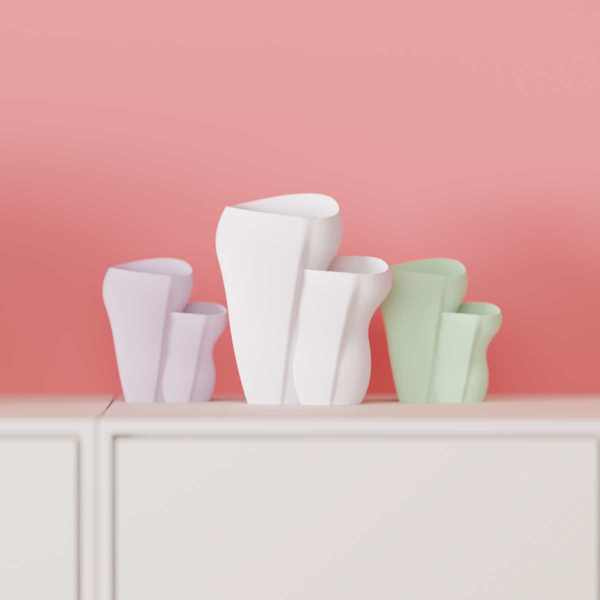 Dual Vase with Sweeping Shape