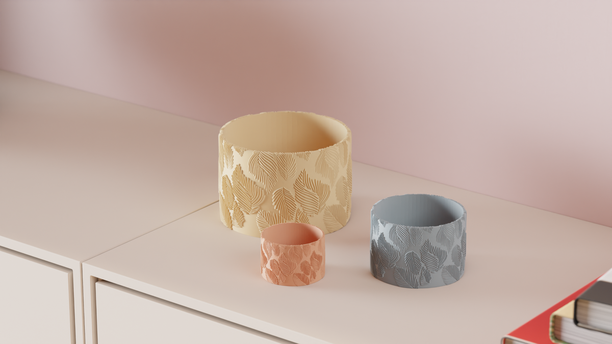 Elegant Leaf Pattern Plant Pot