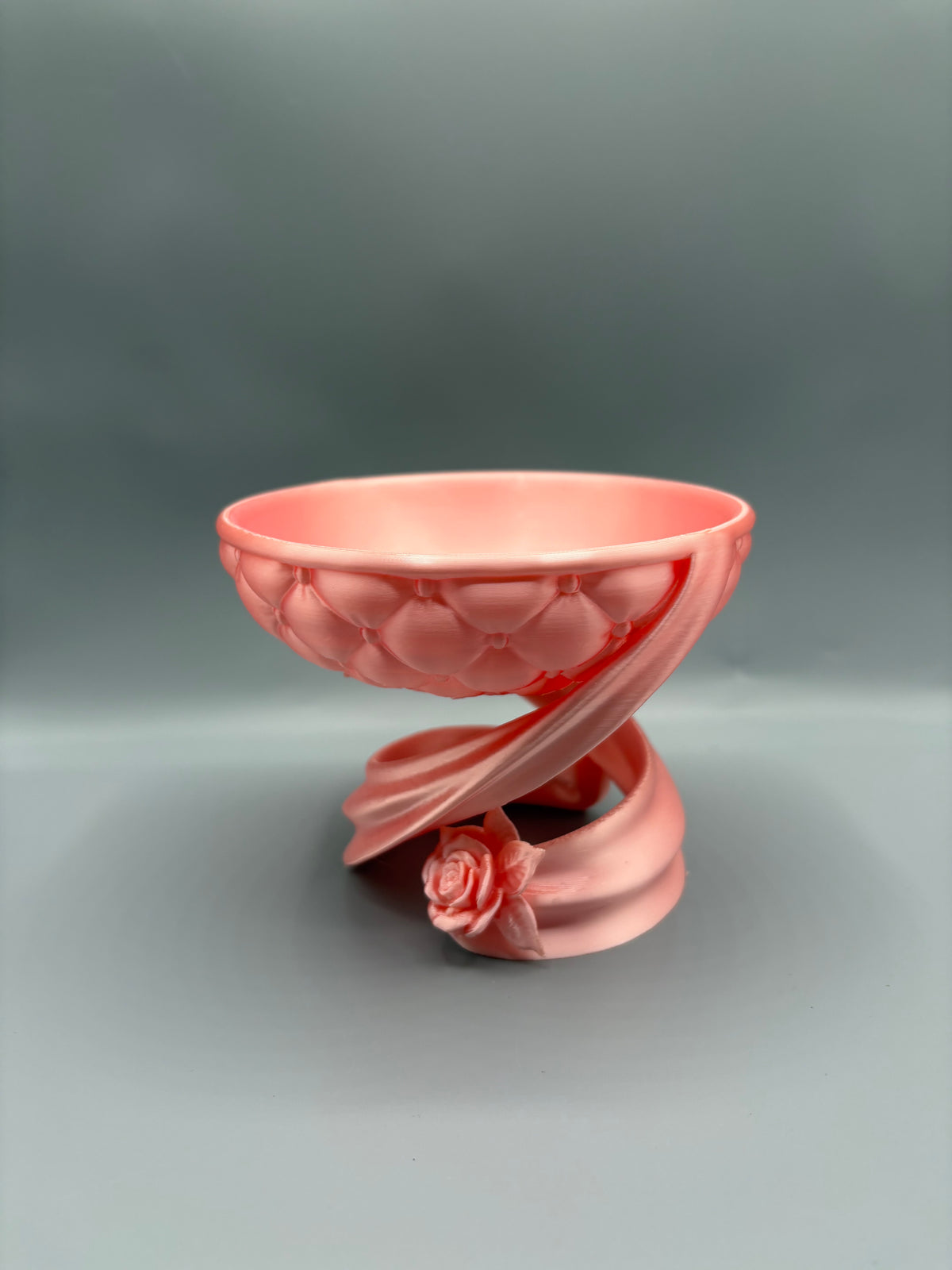 Elegant Quilted Pedestal Catchall Bowl