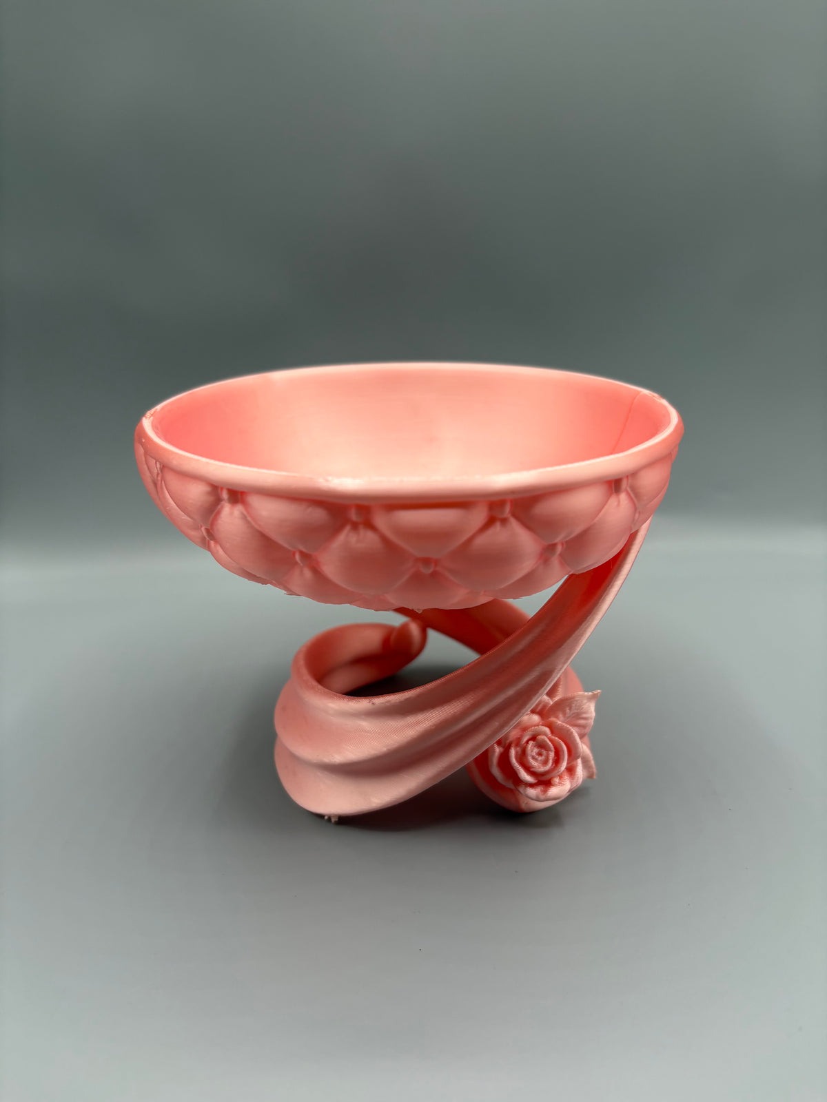 Elegant Quilted Pedestal Catchall Bowl