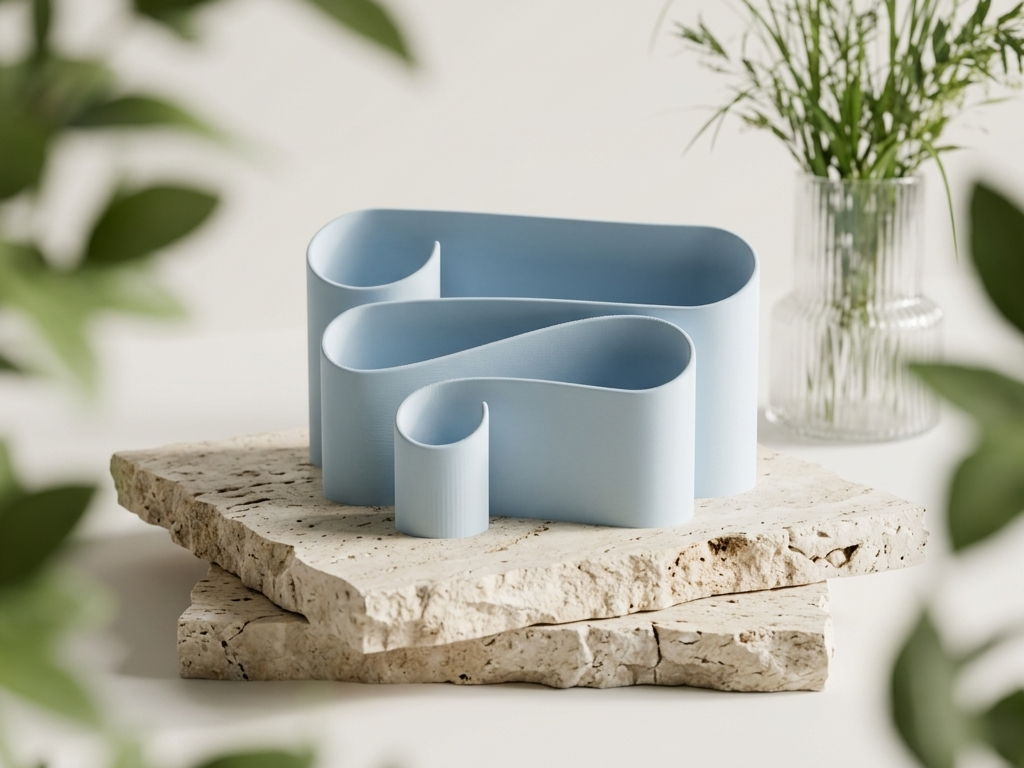 Elegant Single Flowing Line Desktop Organizer