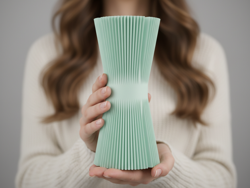 Elegant Tapered and Ribbed Vase