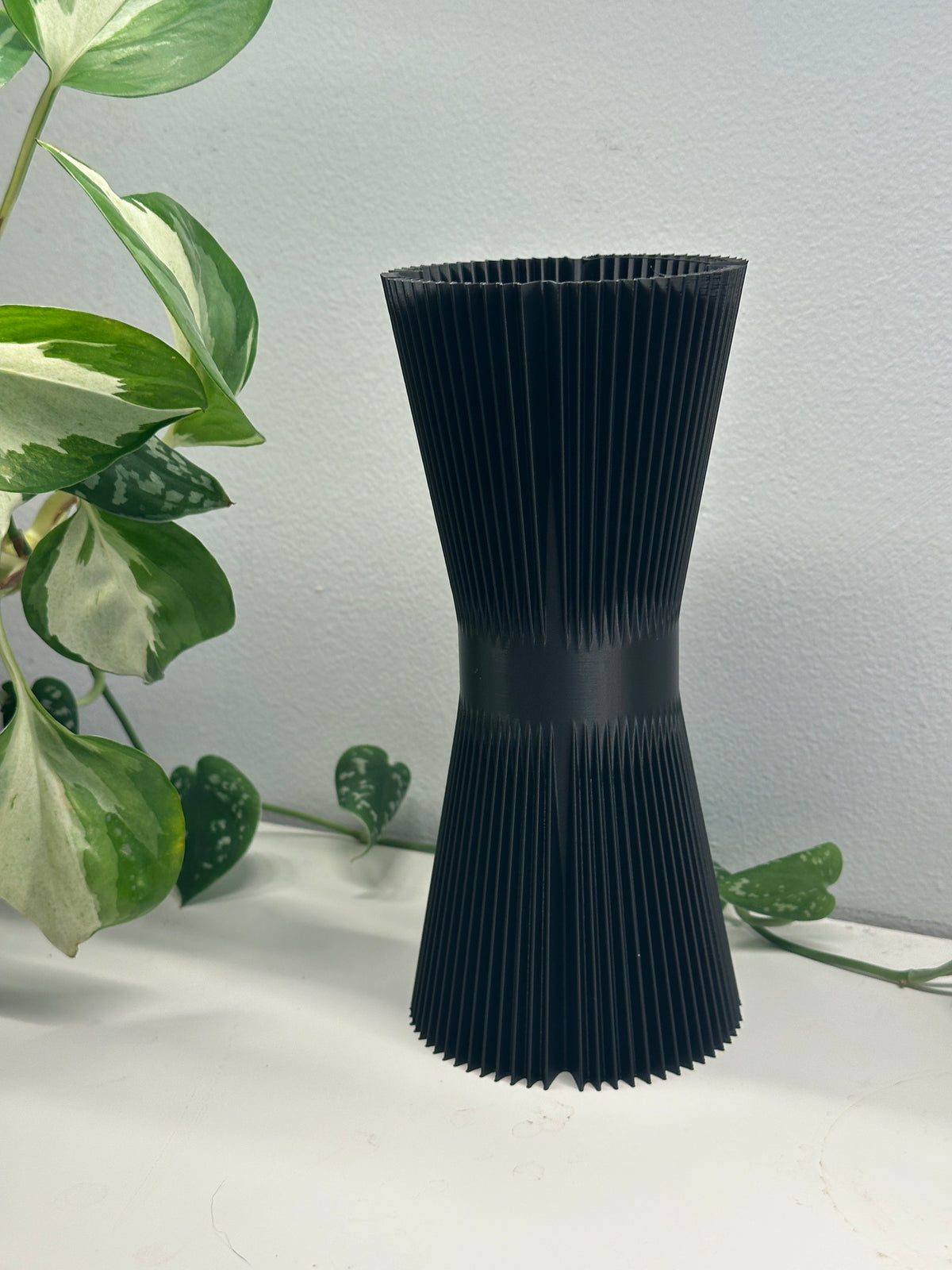 Elegant Tapered and Ribbed Vase