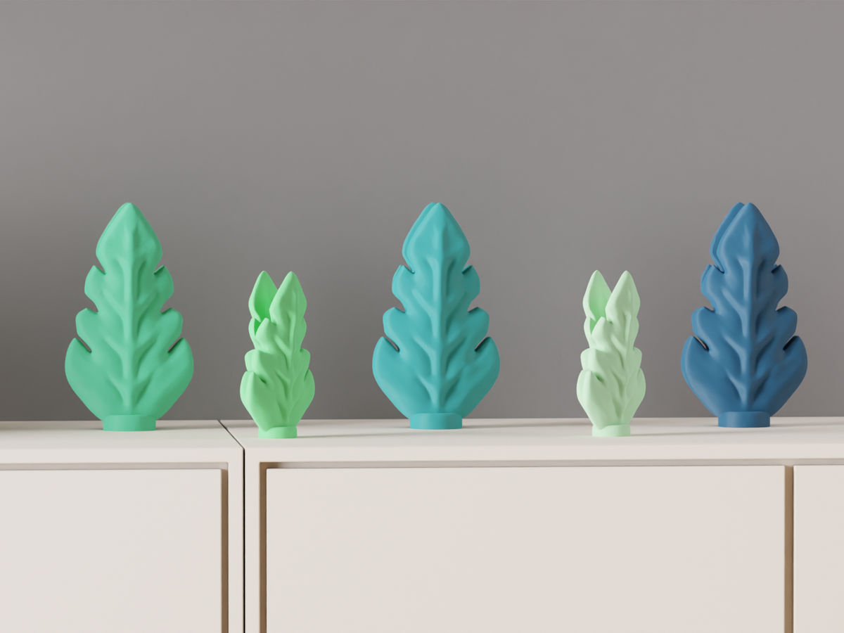 Elegant Vase Leaf Design Stem Vase – Standard size