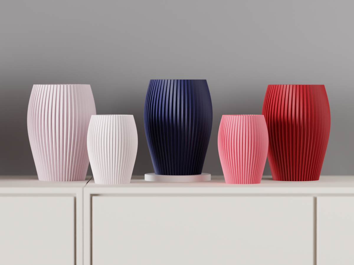 Elegant Vase Ribbed Vase