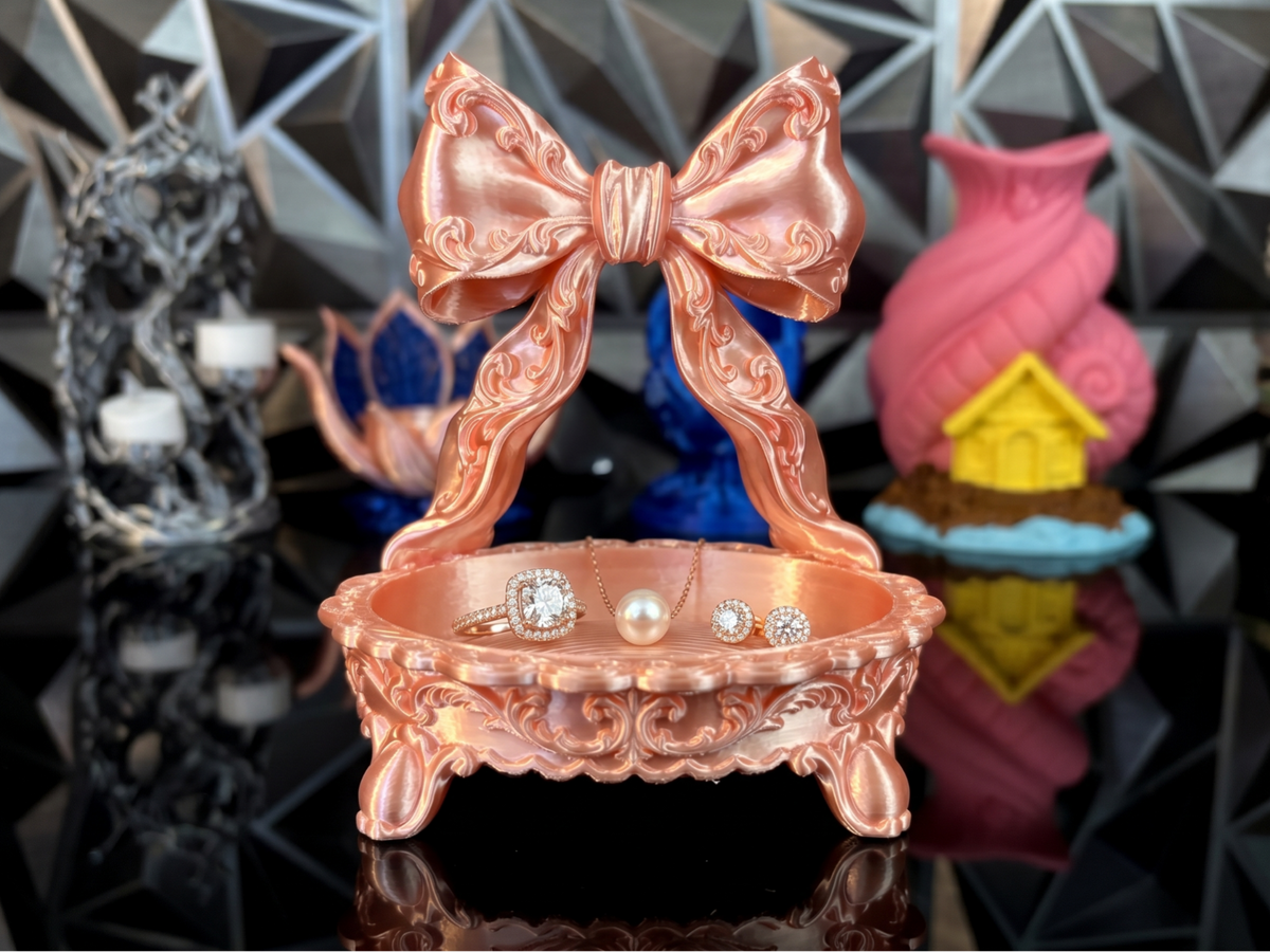Elegant Vintage Coquette Bow Jewelry Dish & Tray