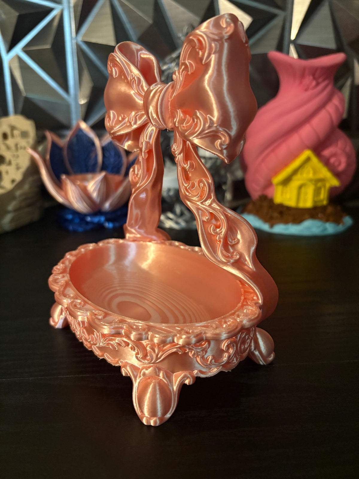 Elegant Vintage Coquette Bow Jewelry Dish & Tray