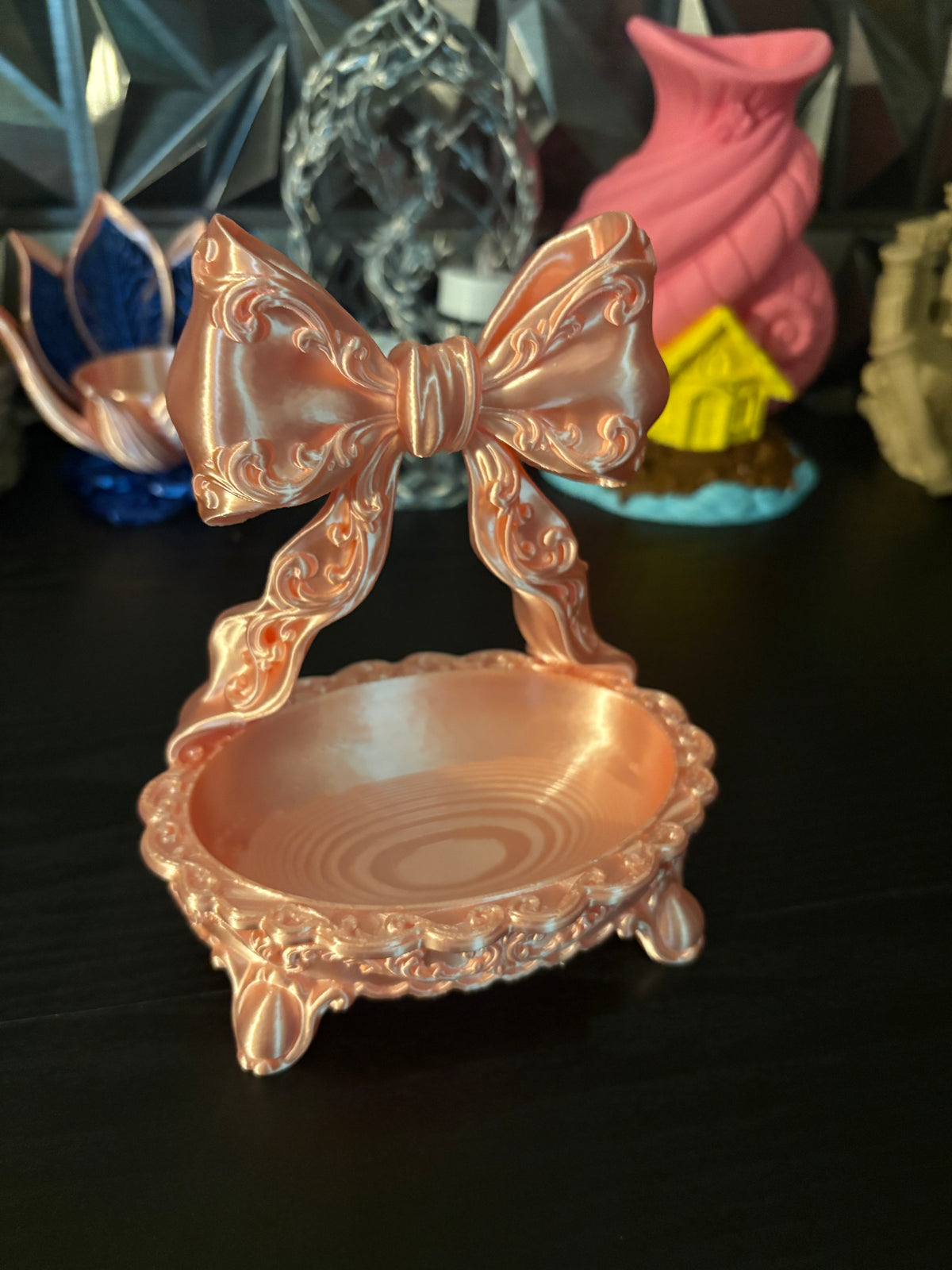 Elegant Vintage Coquette Bow Jewelry Dish & Tray
