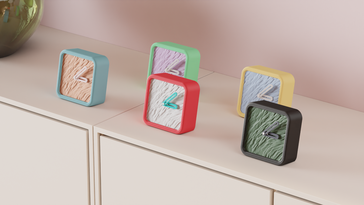 Faux Fur Texture Small Desk Clock