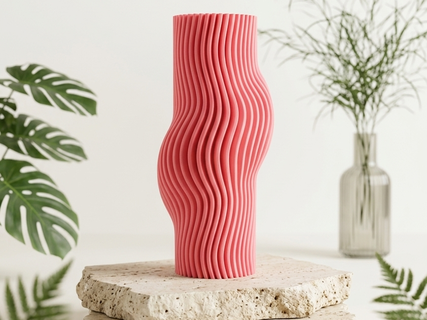 Flowing Organic Ribbed Vase