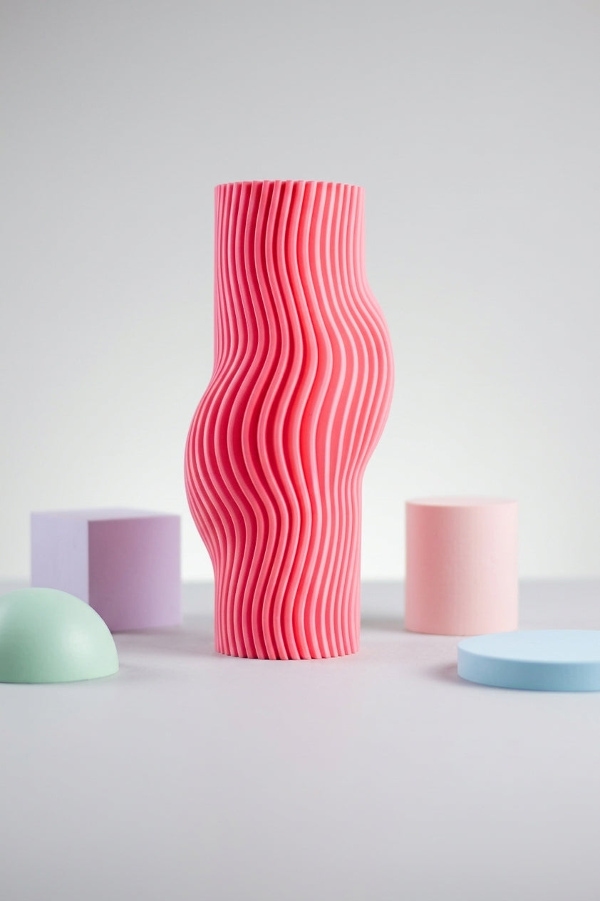 Flowing Organic Ribbed Vase