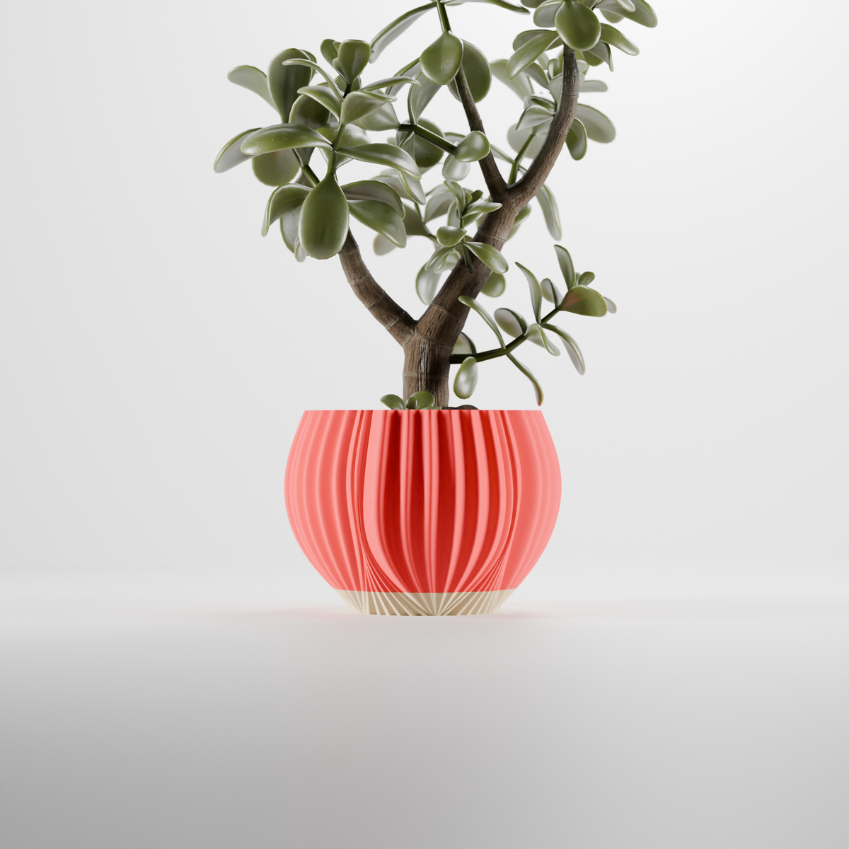 Flowing Ripple Two Part Planter with Drip Tray
