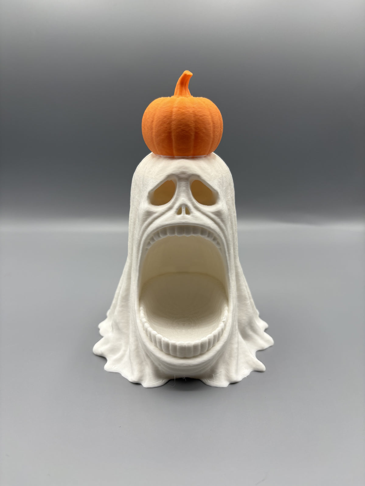 Ghost Candy Bowl with Pumpkin Hat