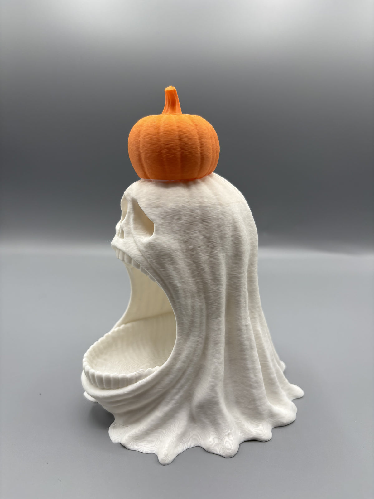 Ghost Candy Bowl with Pumpkin Hat