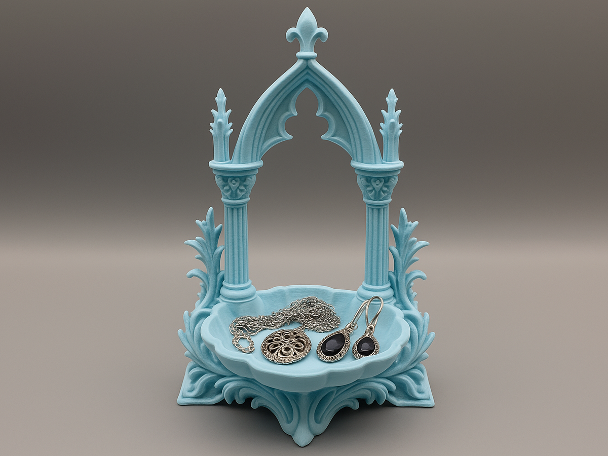 Gothic Jewelry Holder Tray Ornate Decorative Stand