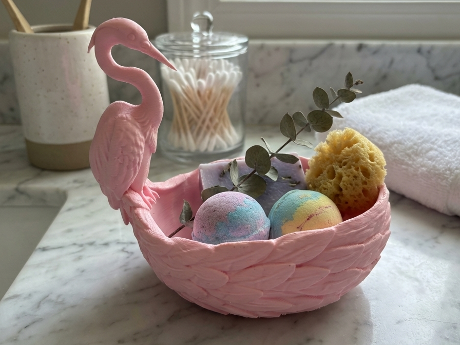 Heron Bath & Spa Accessory Bowl — Whimsical Decor