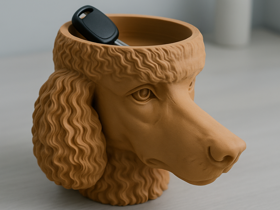 High Detail Poodle Head Catchall Bowl