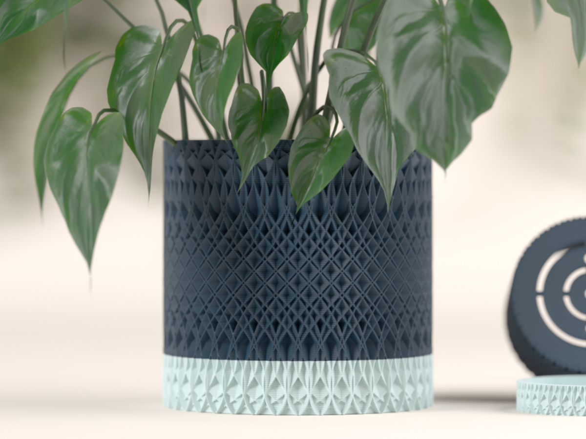 Intricate Design Planter with Integrated Drip Tray