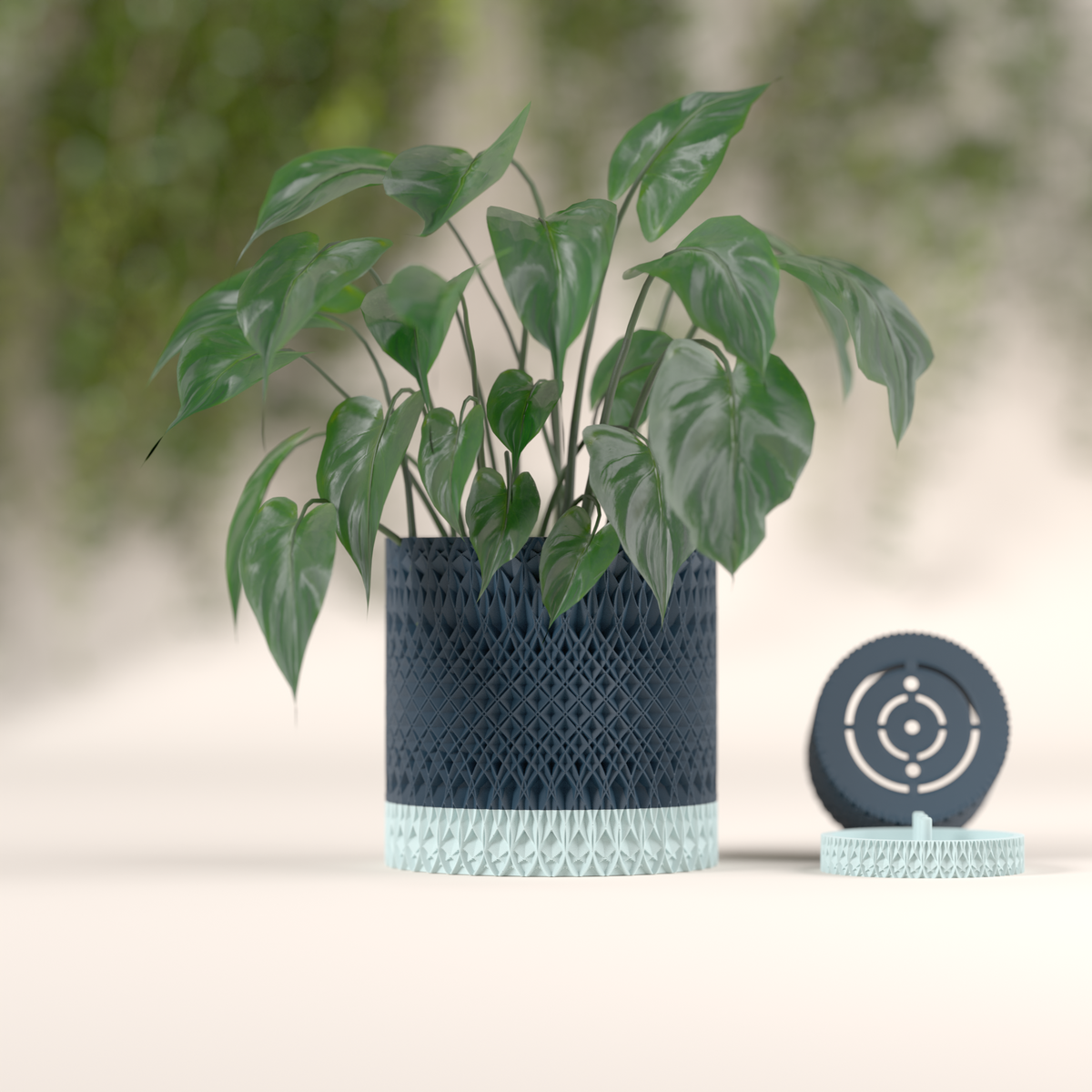 Intricate Design Planter with Integrated Drip Tray – Large size