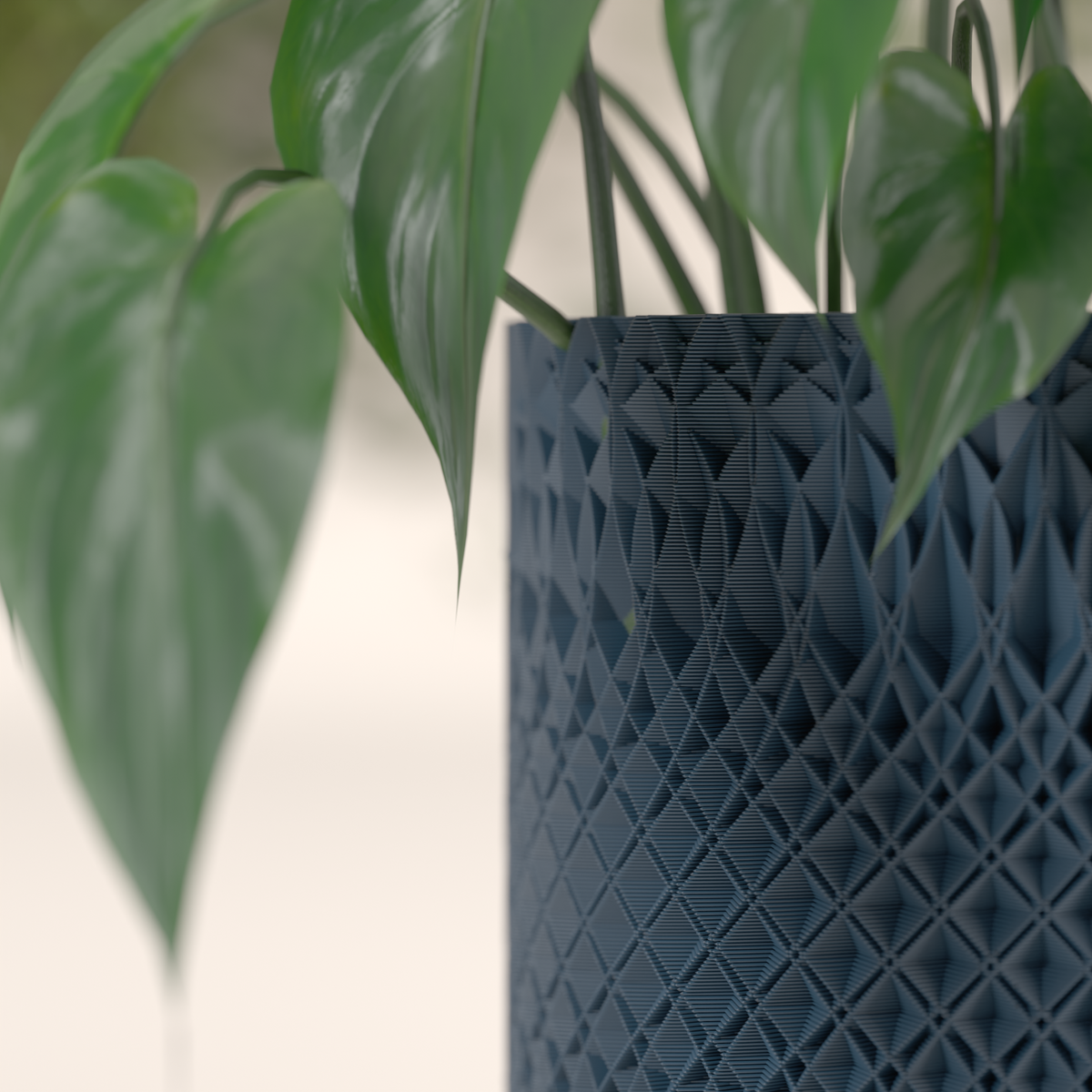 Intricate Design Planter with Integrated Drip Tray