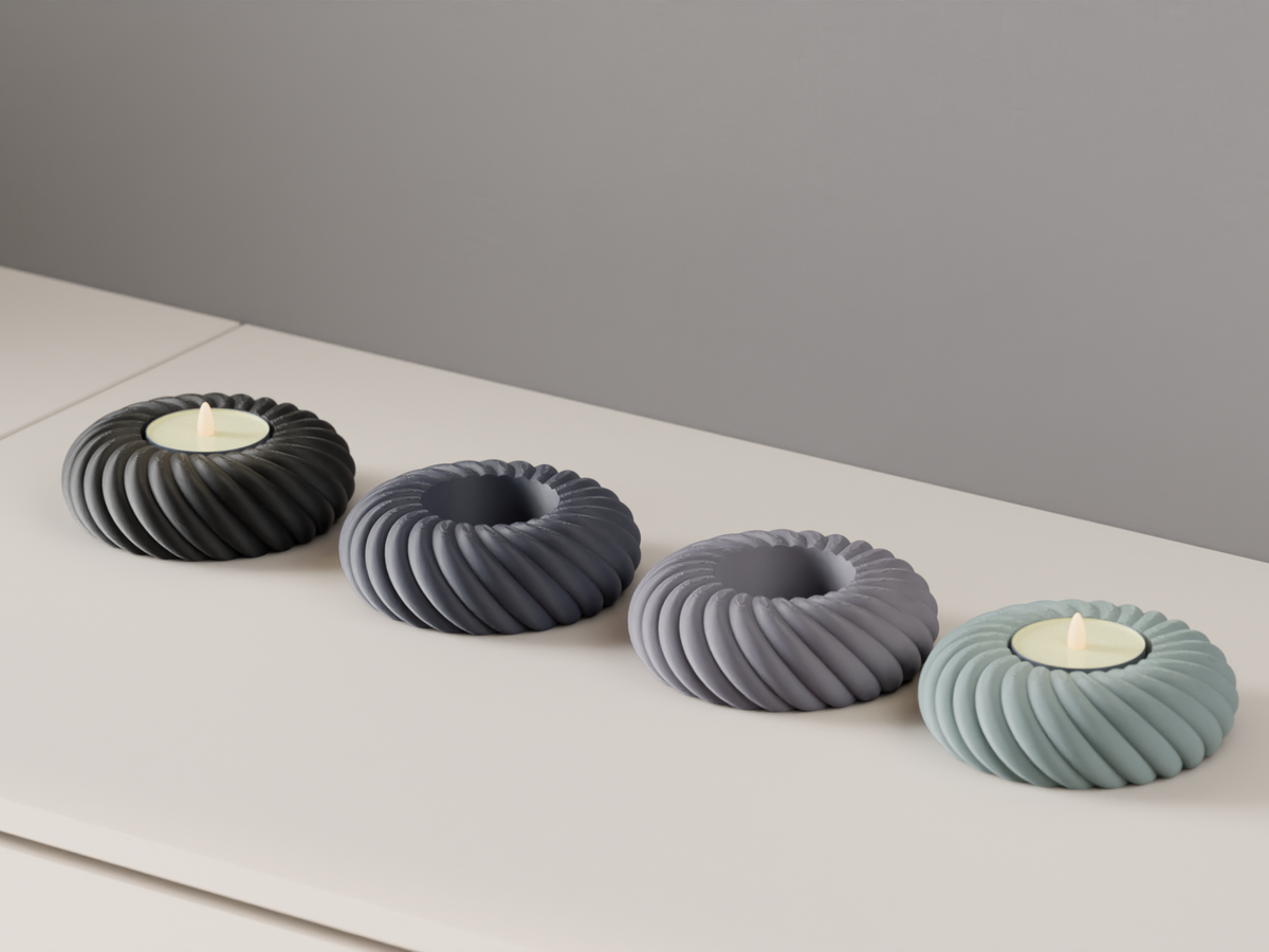 LED Candle Holder Coiled Rope Tealight Stand