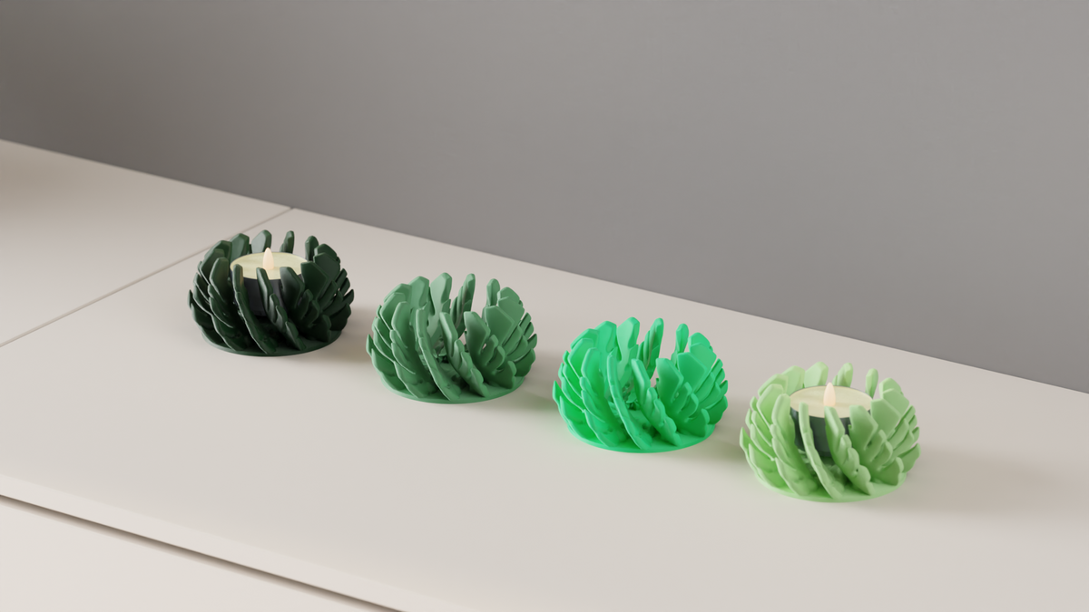 LED Candle Holder Cute Monstera Tealight Stand
